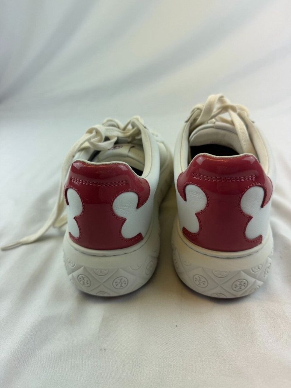 Tory Burch Ladybug Sneaker Size 8.5M White/Berry 149083 Excellent Condition - Picture 6 of 11